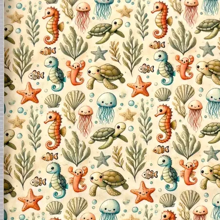 Deep In The Sea - bomullspoplin