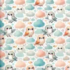 Sunny Birds - bomullspoplin