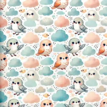 Sunny Birds - bomullspoplin