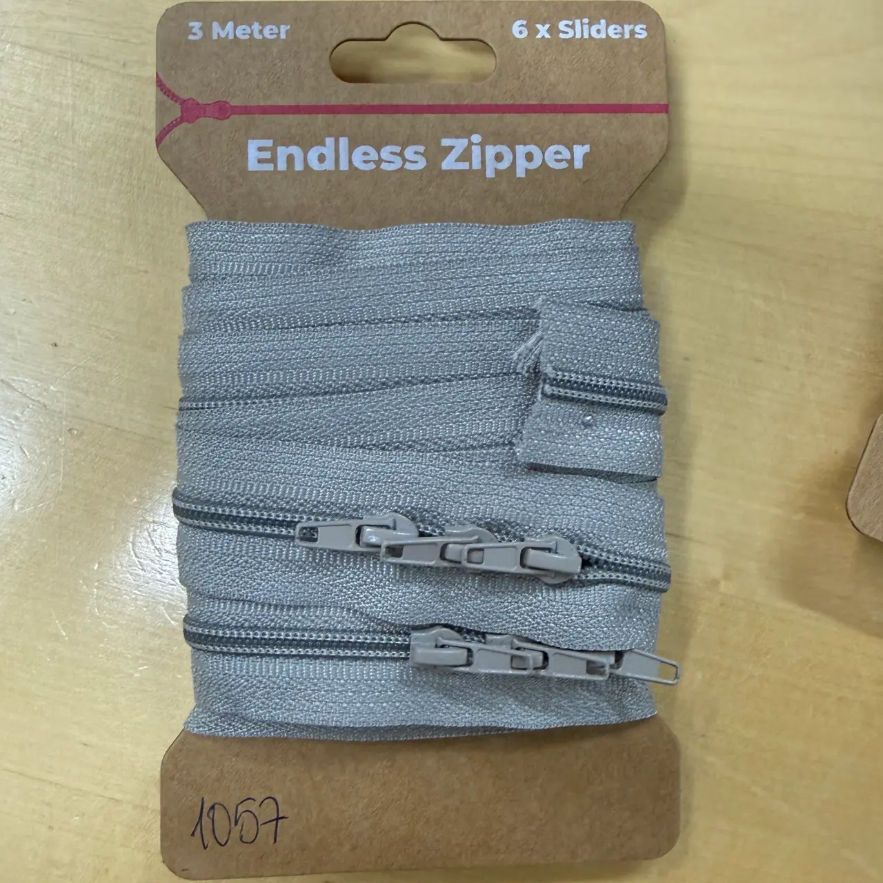 3 meter Dragkedja - gråbeige