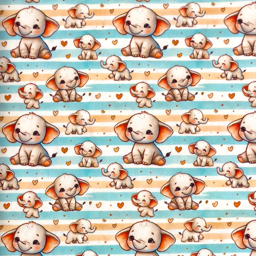 Sweet Elephant - bomullspoplin