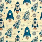 Travel The Space - bomullspoplin