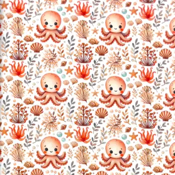 Funny Octopus - bomullspoplin