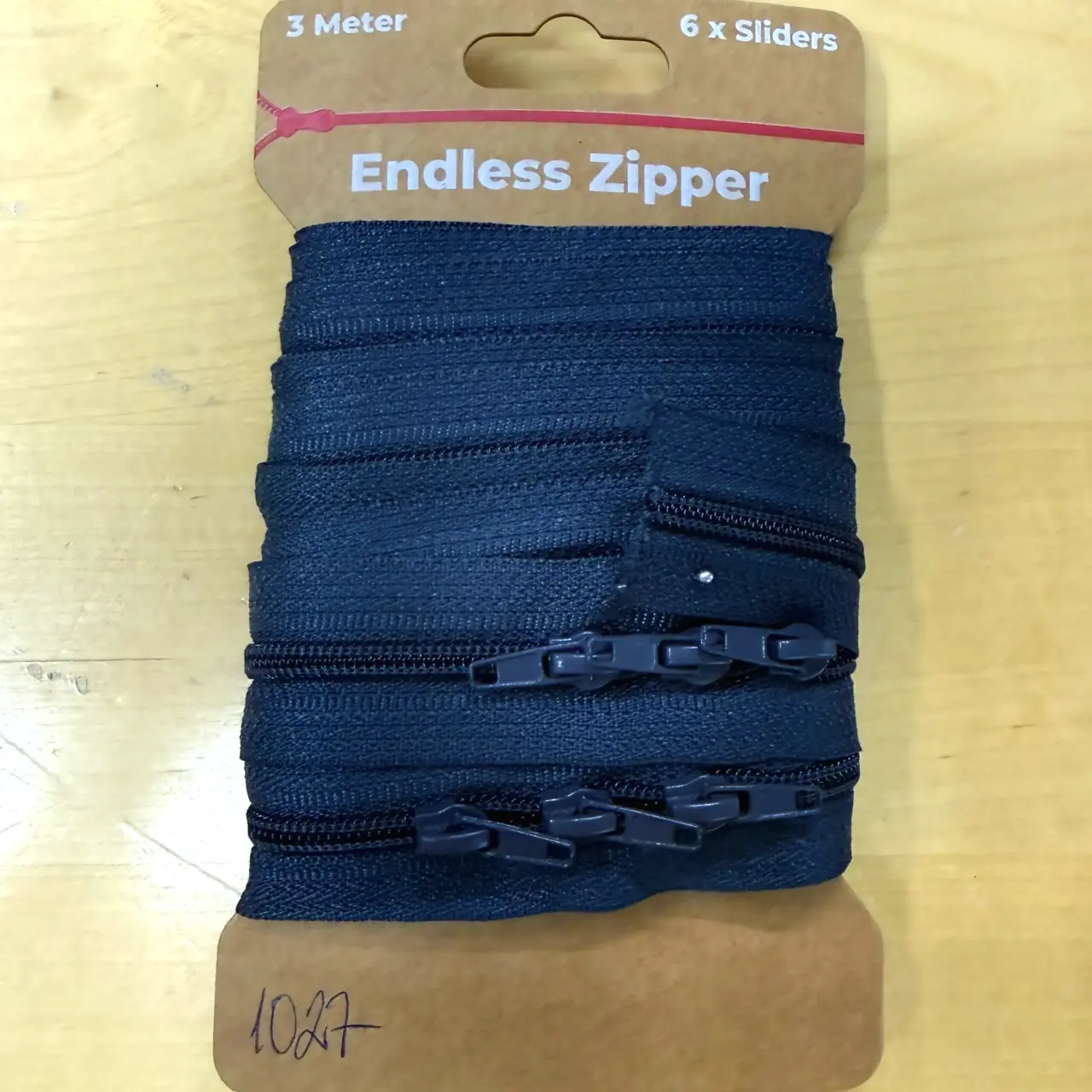 3 meter Dragkedja - mörkgrå