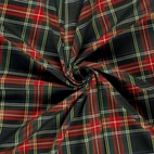 Checks svart - Gabardin med stretch