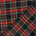 Checks svart - Gabardin med stretch