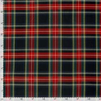 Checks svart - Gabardin med stretch