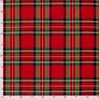 Checks röd - Gabardin med stretch