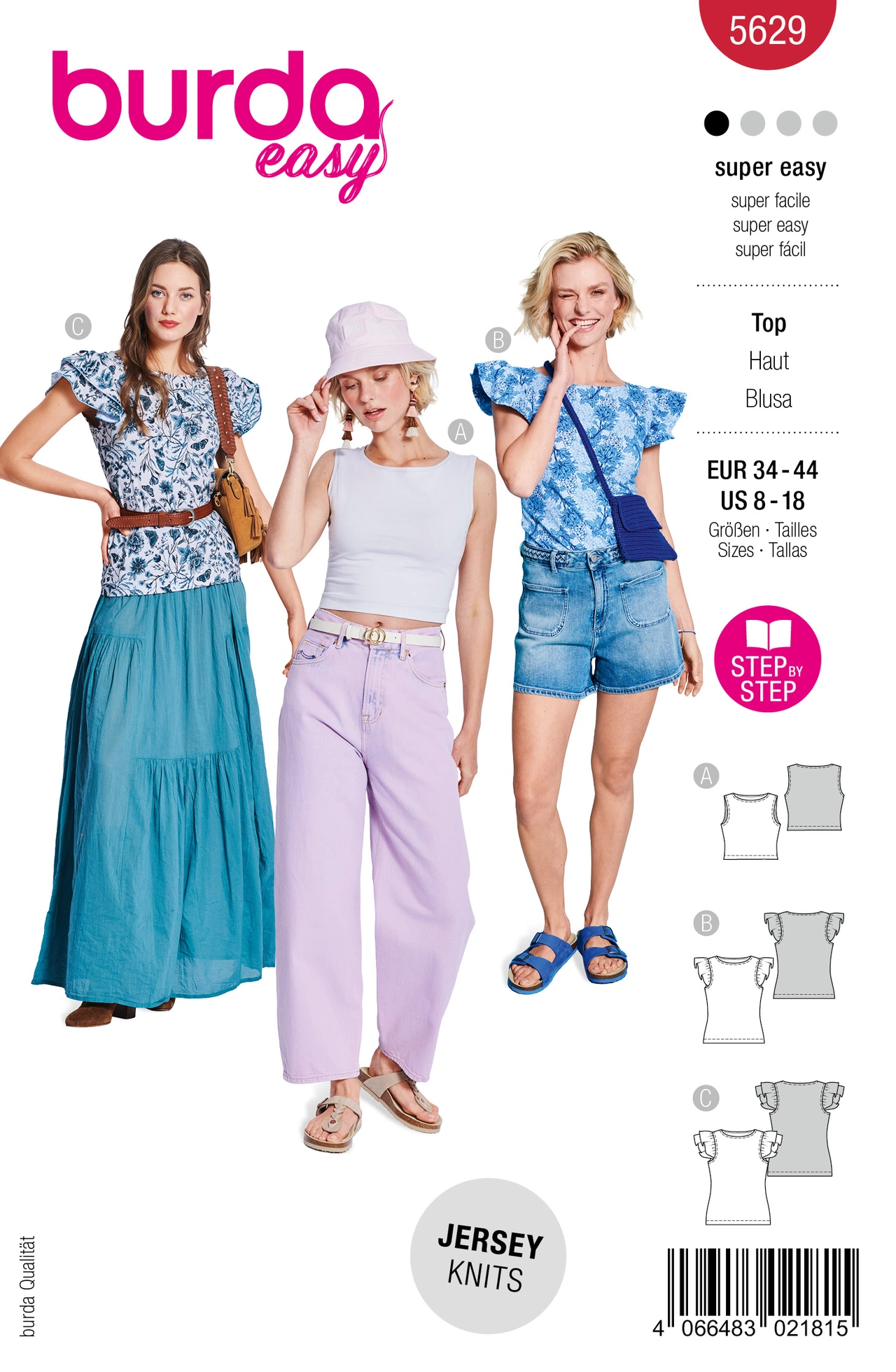 Burda - 5629. Topp 34 44