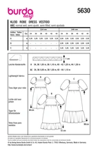 Burda - 5630 .Klänning 34 44