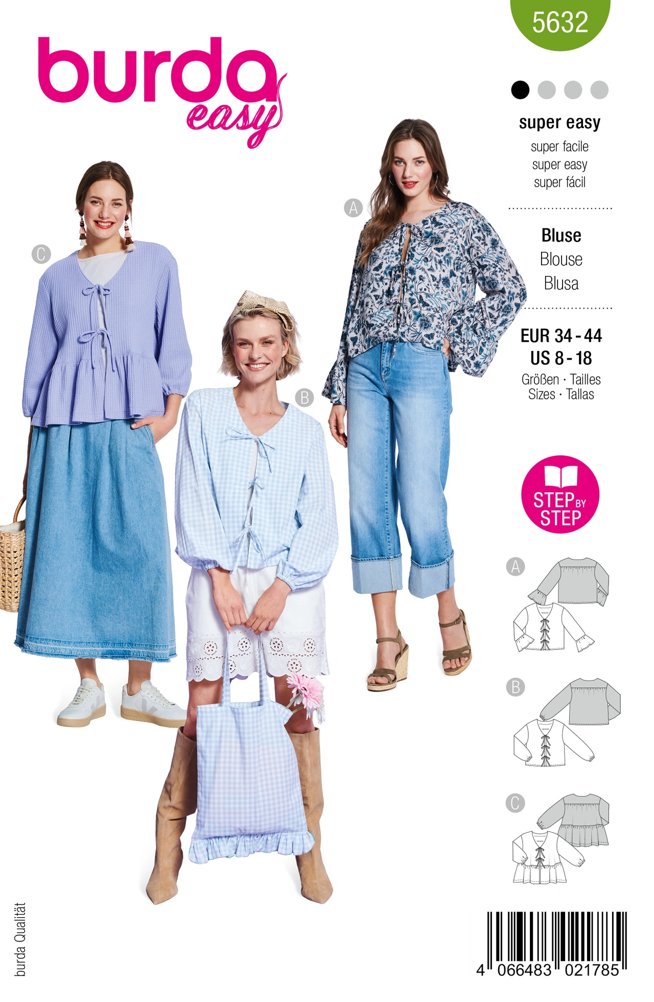 Burda - 5632 .Blus 34 44