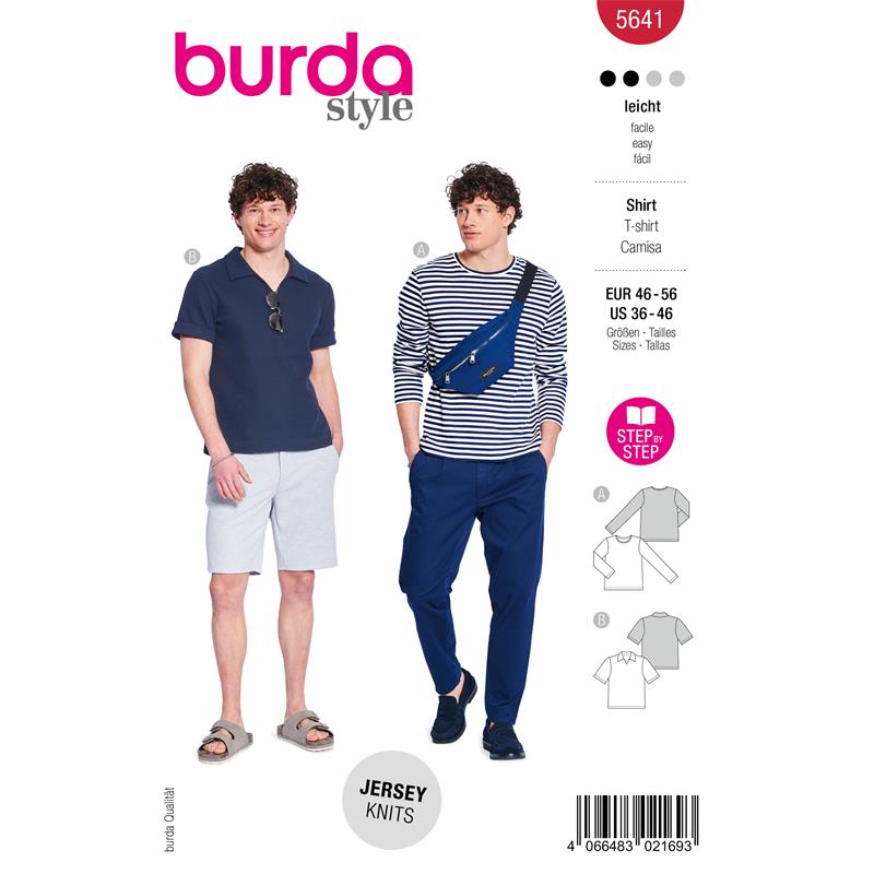 Burda. 5641 - T-shirt herr (46-56)