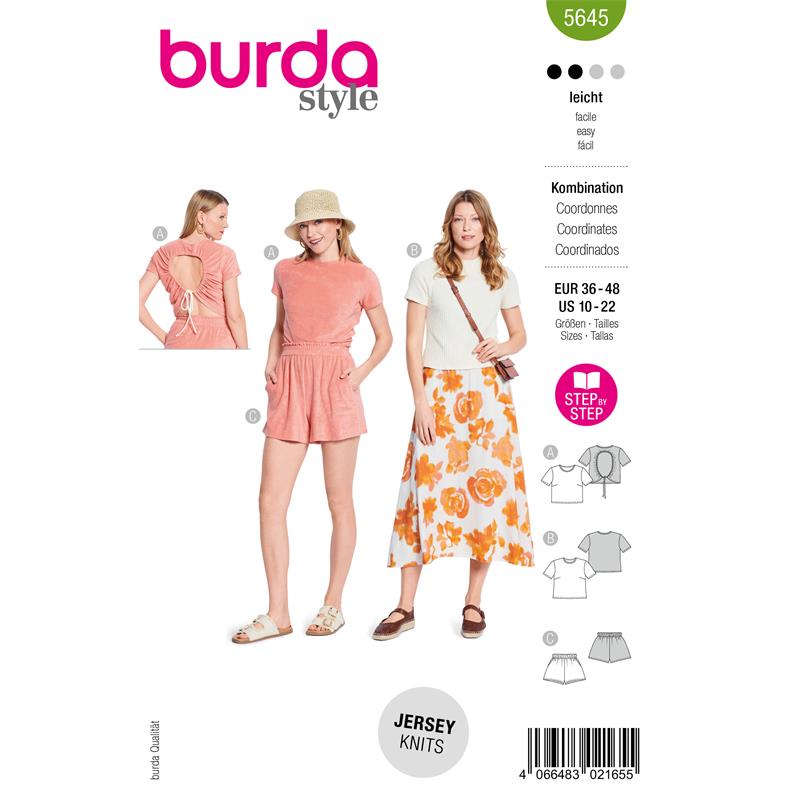 Burda. 5645 - Top och shorts dam (36-48)