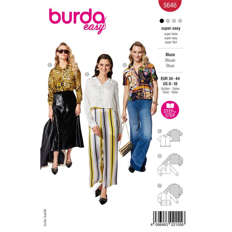 Burda. 5646 - Skjortblus dam (34-44)