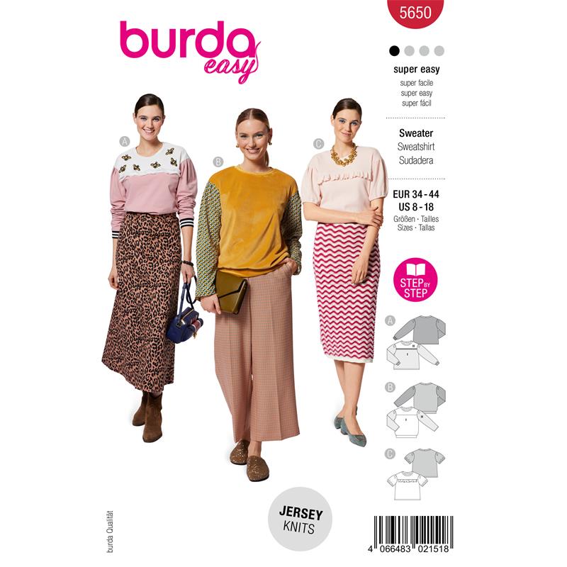 Burda. 5650 - Sweatshirt dam (34-44)