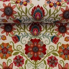 French terry | Tropical Flowers by Bienvenido Colorido - Beige