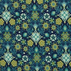 French terry | Tropical Flowers by Bienvenido Colorido - blå