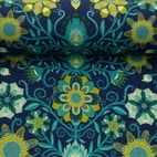 French terry | Tropical Flowers by Bienvenido Colorido - blå