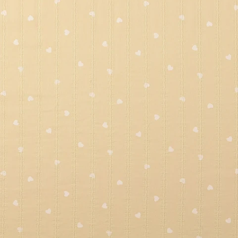 voile - Hearts, pale yellow