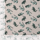Trikåtyg - Krokodiler, sand