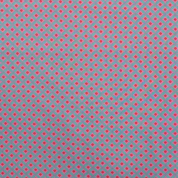 Bomullspoplin - Retro blomma, cerise