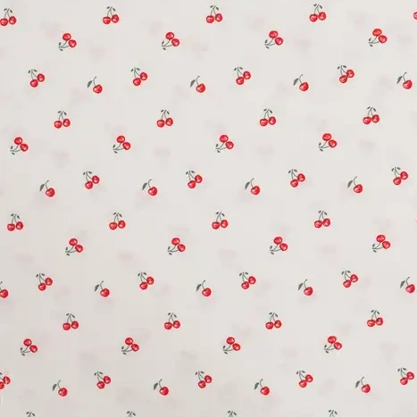 Bomullspoplin - körsbär, mini