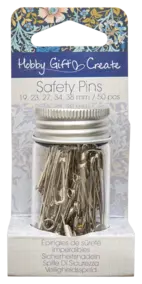 Safety pins, silver - 19/23/27/34/38 mm