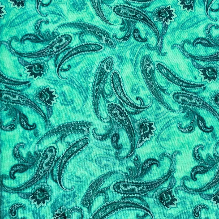 Viskos - Paisley, turkos
