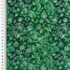 Viskos - white Flowers, Green