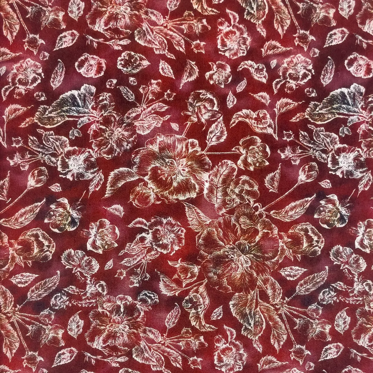 Viskos - White Flowers, Red