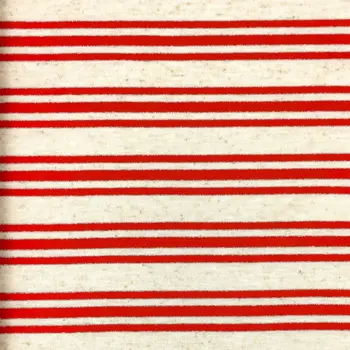 Trikåtyg - Fox Wide Stripes, Röd