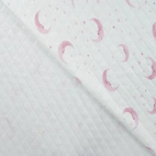 Quiltad jersey - Måne, rosa