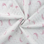 Quiltad jersey - Måne, rosa