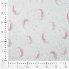 Quiltad jersey - Måne, rosa