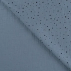 Muslin tyg - Prick & folie, jeans