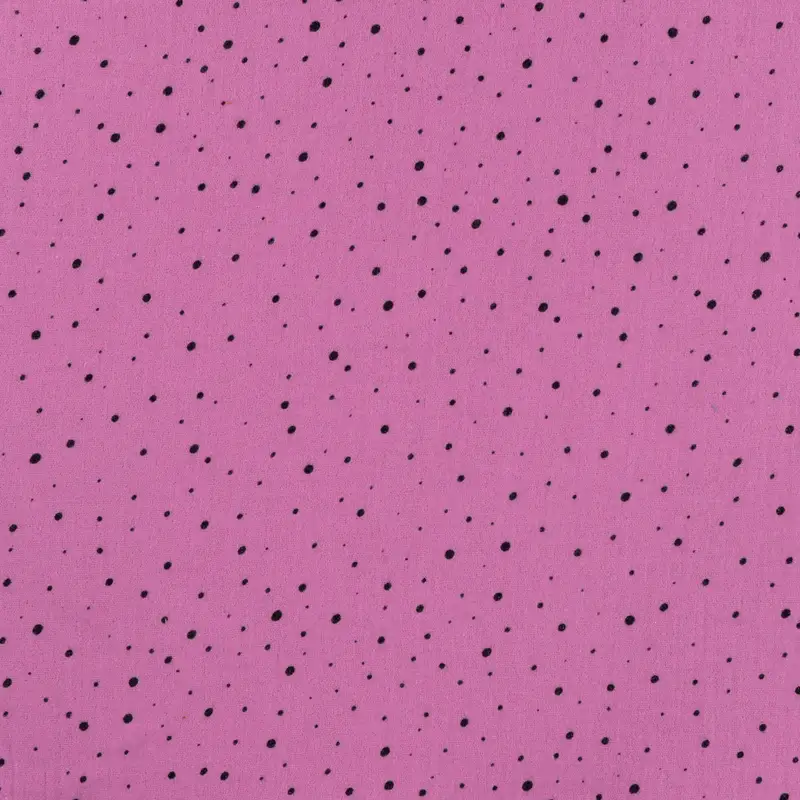 Muslin tyg - Prick & folie, fushia