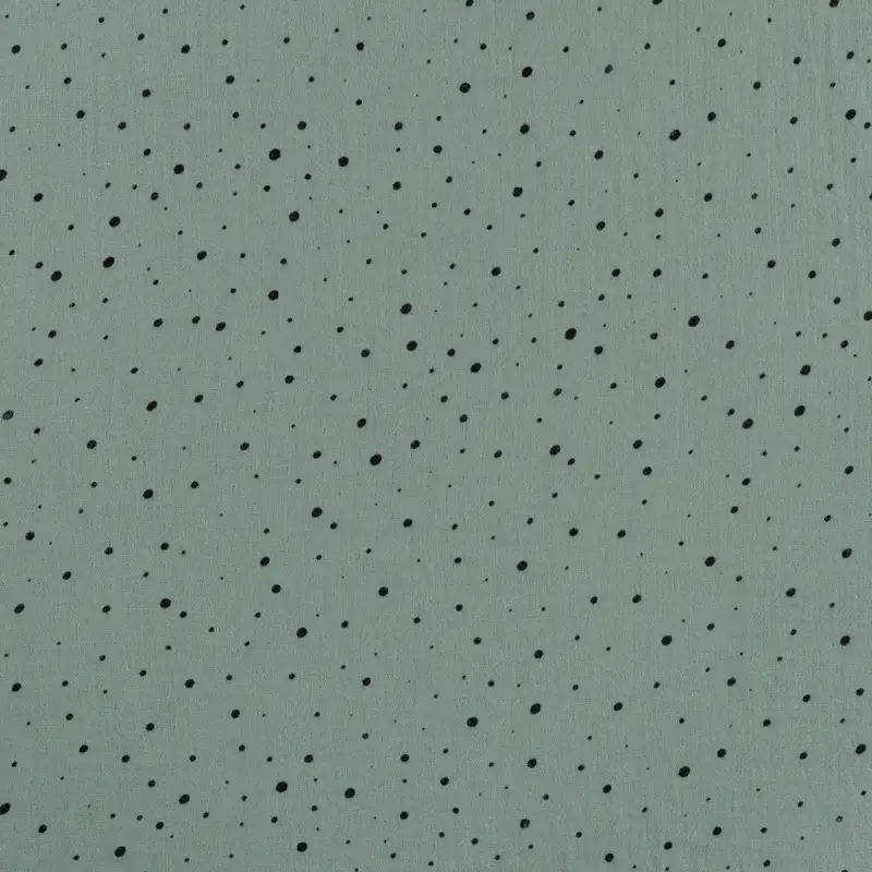 Muslin tyg - Prick & folie, pale green