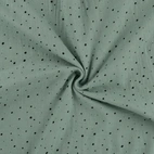 Muslin tyg - Prick & folie, pale green