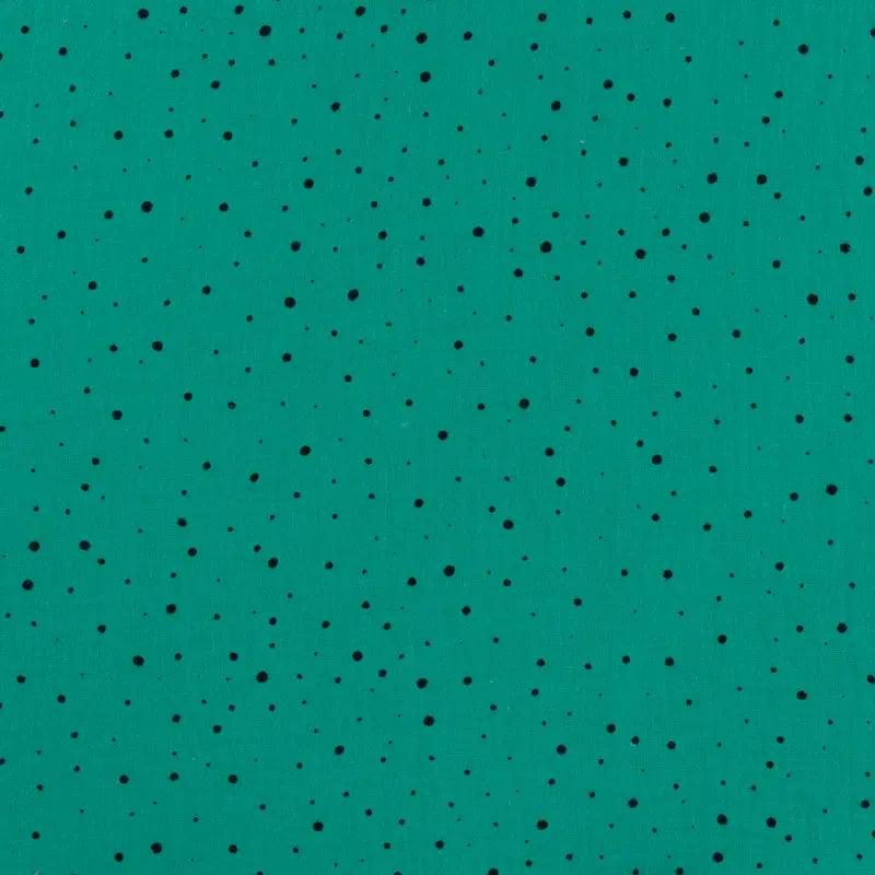 Muslin tyg - Prick & folie, emerald