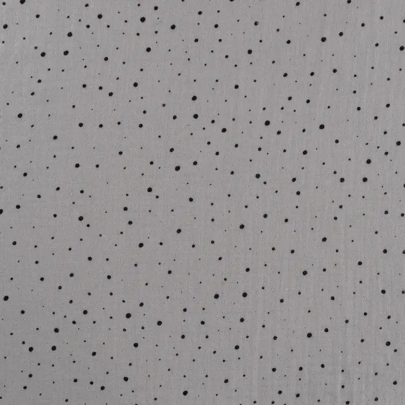 Muslin fabric - Dots & foil, silver grey