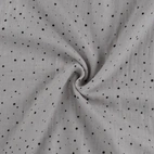 Muslin fabric - Dots & foil, silver grey