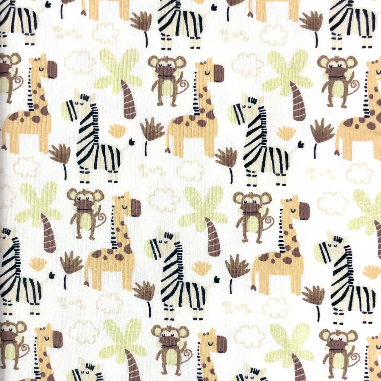 Trikåtyg - Cute Safari, Off-White