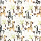 Trikåtyg - Cute Safari, Off-White