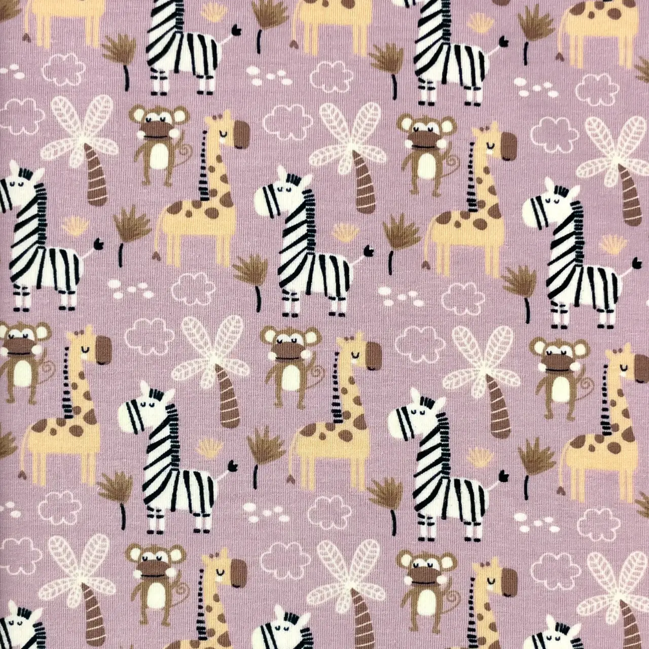 Trikåtyg - Cute Safari, Old Pink