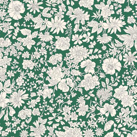 Liberty | Bomullstyg ,Vävt - Emily Blossom, grön - extra bred