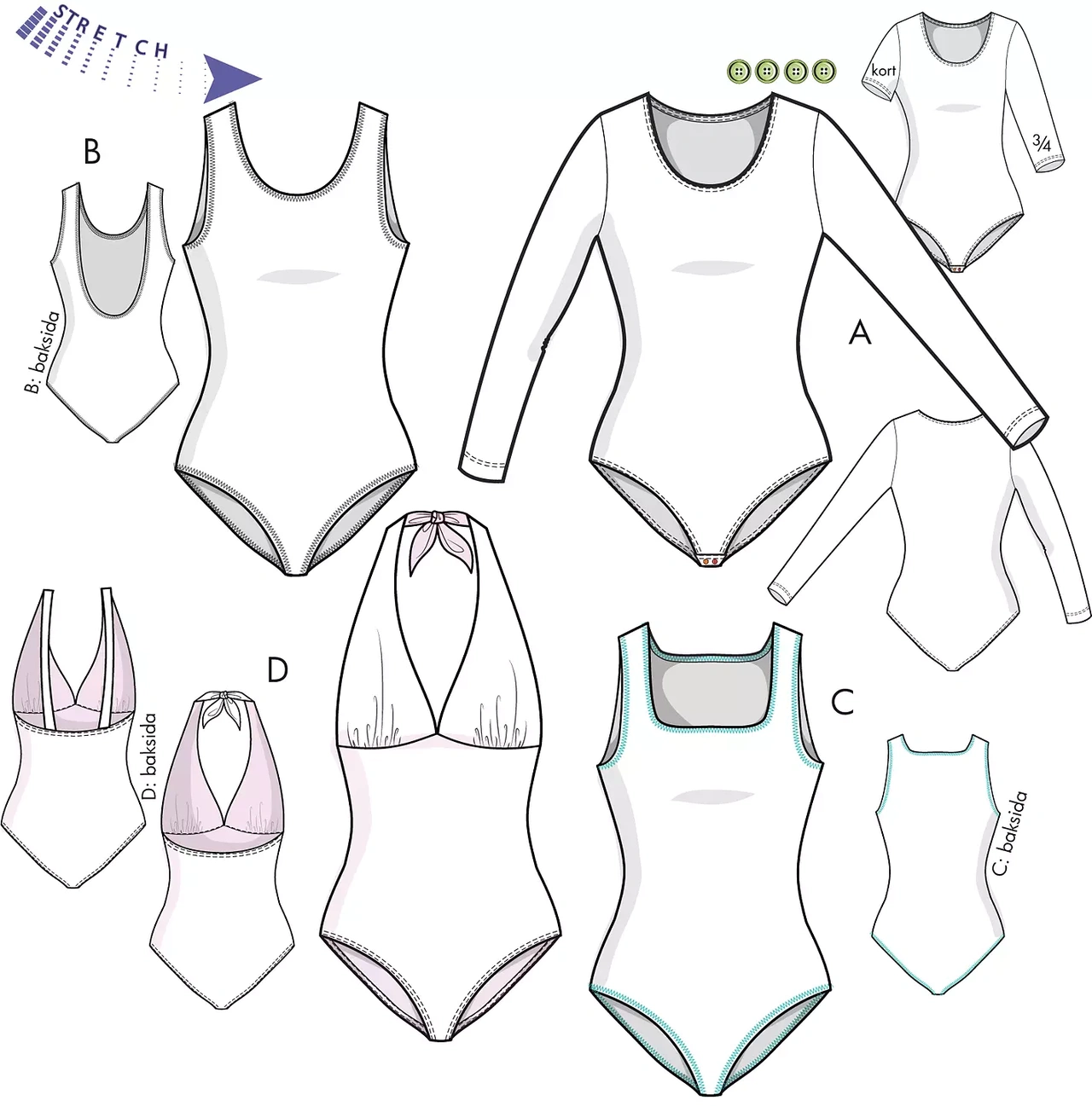 Baddräkt / body suit Juli, 3V20, 34 - 46