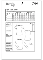 Burda. 5594 Misses' Tops