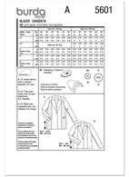 Burda. 5601 - Misses' Jackets