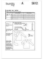 Burda. 5612 - Misses' Sweater