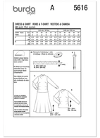 Burda. 5616 - Misses' Dress and Top